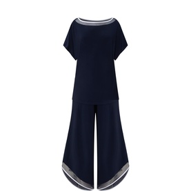 Contrast Trim Georgette Jumpsuit