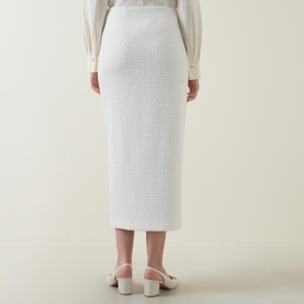 Boucle High-Waist A-line Skirt