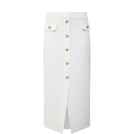 Boucle High-Waist A-line Skirt