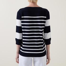 Striped Button-Shoulder Top