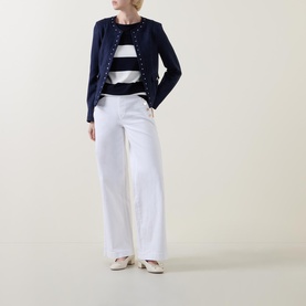 Striped Button-Shoulder Top