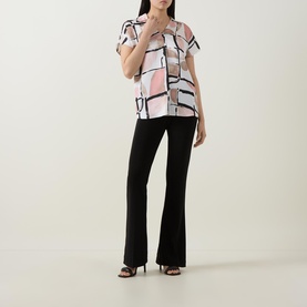 Open Placket Printed Top