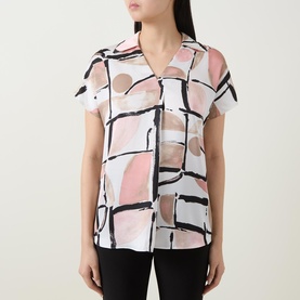 Open Placket Printed Top