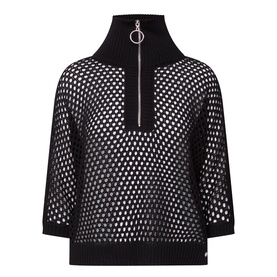 Open Stitch Half Zip Sweater