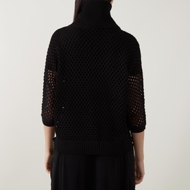 Open Stitch Half Zip Sweater