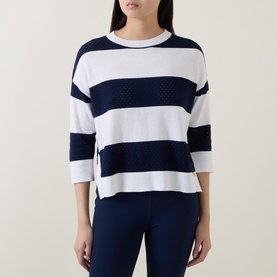 Striped Pointelle Sweater