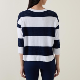 Striped Pointelle Sweater
