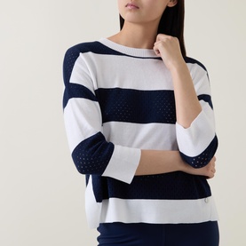 Striped Pointelle Sweater
