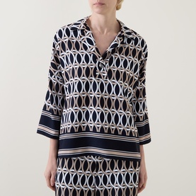 Abstract Print Polo Shirt
