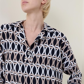 Abstract Print Polo Shirt