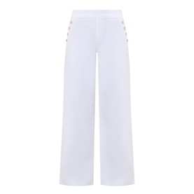 Button Front Wide Leg Trousers