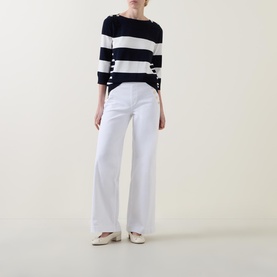 Button Front Wide Leg Trousers