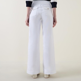 Button Front Wide Leg Trousers