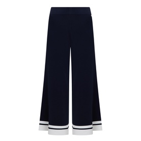 Contrast Trim Wide Leg Trousers
