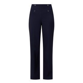 Button Front Wide Leg Trousers