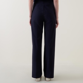 Button Front Wide Leg Trousers