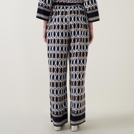 Graphic Print Wide Leg Trousers