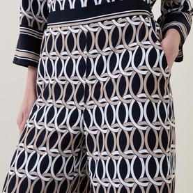 Graphic Print Wide Leg Trousers