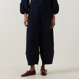 Seersucker Balloon Trousers