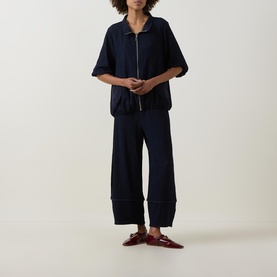 Seersucker Balloon Trousers