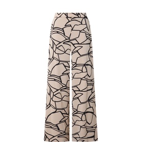 Printed Wide-Leg Trousers