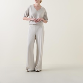 Scuba Jersey Wide Leg Trousers