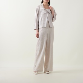 Textured Wide Leg Trousers