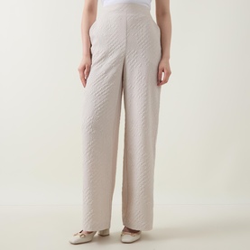 Textured Wide Leg Trousers