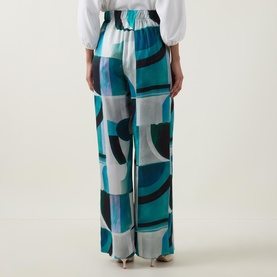 Printed Mid-Rise Flared Leg Trousers
