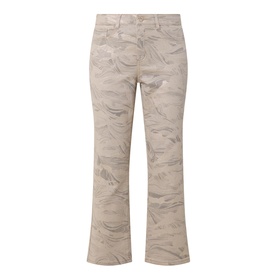 Printed Mid-Rise Straight Leg Jeans