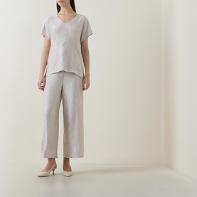 Textured Wide Leg Trousers