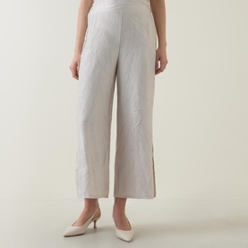 Textured Wide Leg Trousers