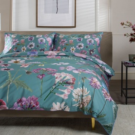 Botanical Floral Duvet Set Green