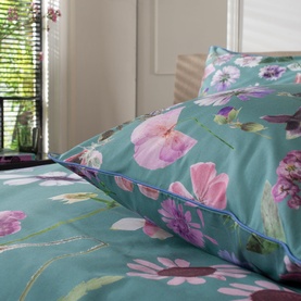 Botanical Floral Duvet Set Green