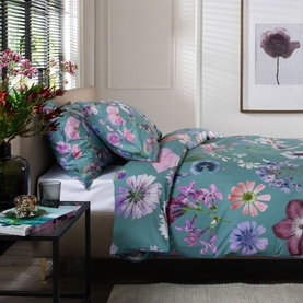 Botanical Floral Duvet Set Green