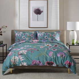 Botanical Floral Duvet Set Green