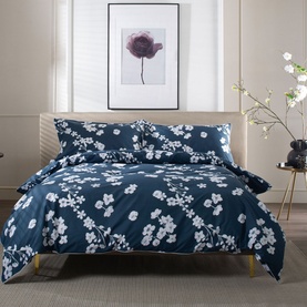 Petite Fleure Duvet Set White/Navy