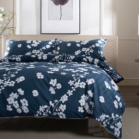 Petite Fleure Duvet Set White/Navy