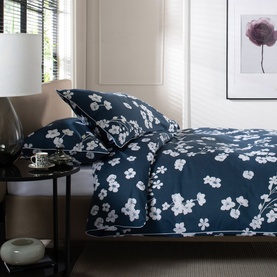 Petite Fleure Duvet Set White/Navy