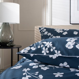 Petite Fleure Duvet Set White/Navy