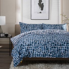 Tulle Duvet Set White/Navy