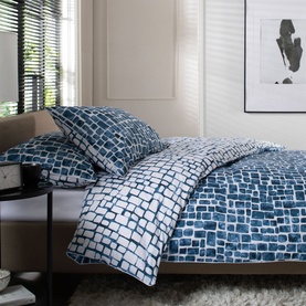 Tulle Duvet Set White/Navy