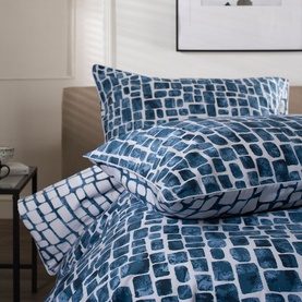 Tulle Duvet Set White/Navy