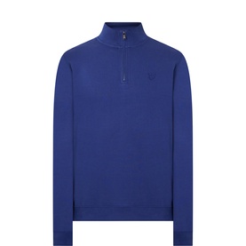 Superfine Tonal Eagle Half-Zip Sweater