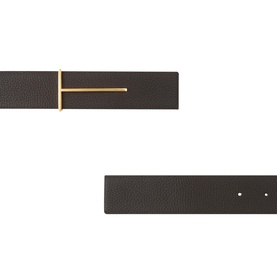 T Logo Reversible Leather Belt