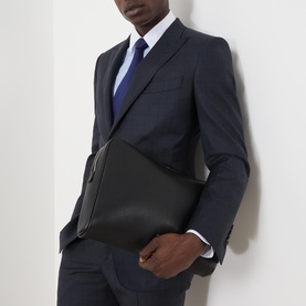 Logo Leather Laptop Pouch