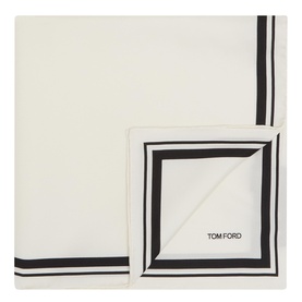 Logo Tipped Silk Pocket Square