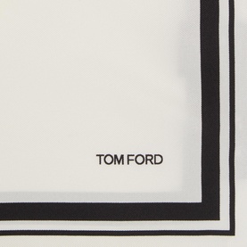 Logo Tipped Silk Pocket Square