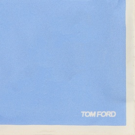 Logo Contrast Trim Silk Pocket Square