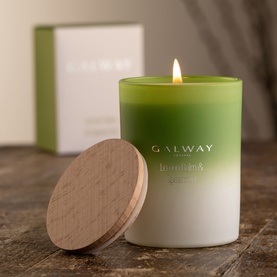 Lemon Balm & Spearmint Large Wooden Lid Jar Candle